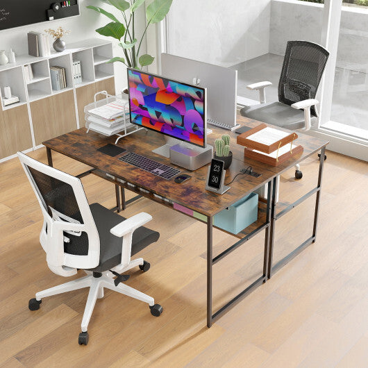 55 x 24 inch Computer Desk with Power Outlets and USB Ports-Black W2B