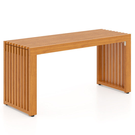36 Inch Patio Bench All-Slat Acacia Wood Loveseat W2B