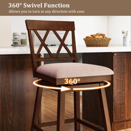 29 Inch Counter Height Barstools with Backrest and Upholstered Seat Cushion for Kitchen Dining Room-29 Inch W2B