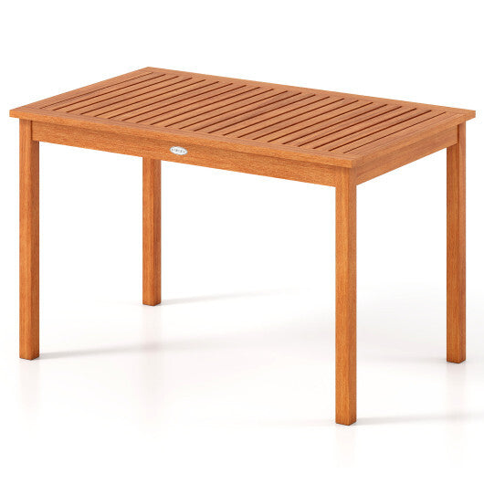 Outdoor Dining Table for 4-6 People 48 Inches Wood Rectangular Patio Table