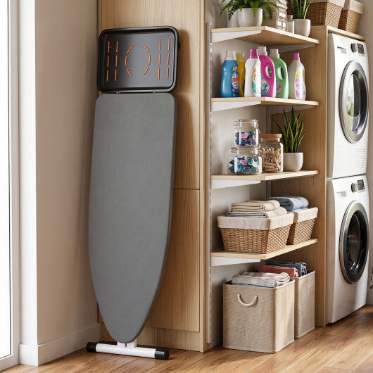7 Adjustable Height Foldable Full Size Ironing Board with Iron Rest and Heat-resistant Surface W2B