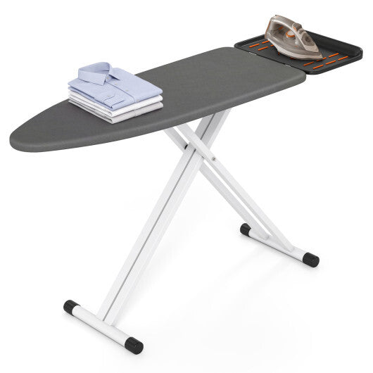 7 Adjustable Height Foldable Full Size Ironing Board with Iron Rest and Heat-resistant Surface W2B