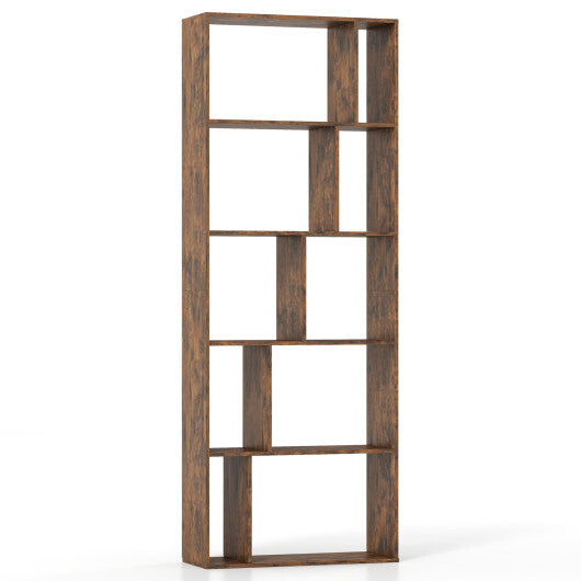 5-Tier Modern Bookshelf with Open Back and 2 Anti-Tipping Kits-White W2B