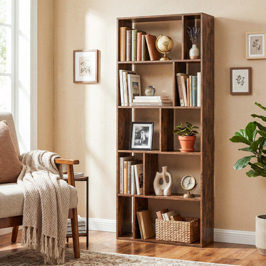 5-Tier Modern Bookshelf with Open Back and 2 Anti-Tipping Kits-White W2B