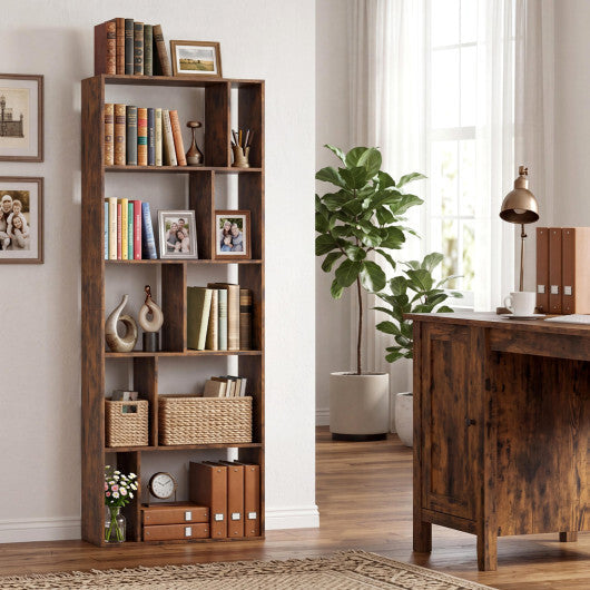 5-Tier Modern Bookshelf with Open Back and 2 Anti-Tipping Kits-White W2B