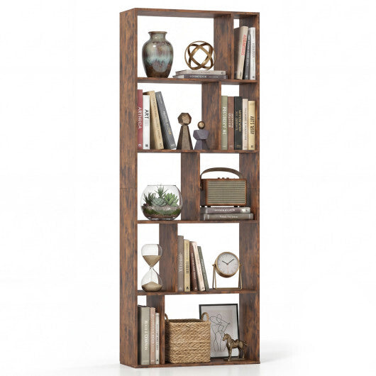 5-Tier Modern Bookshelf with Open Back and 2 Anti-Tipping Kits-White W2B