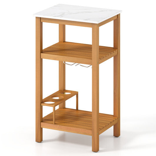 Patio Acacia Wood Storage Cabinet Patio Buffet Cabinet Bar Table W2B