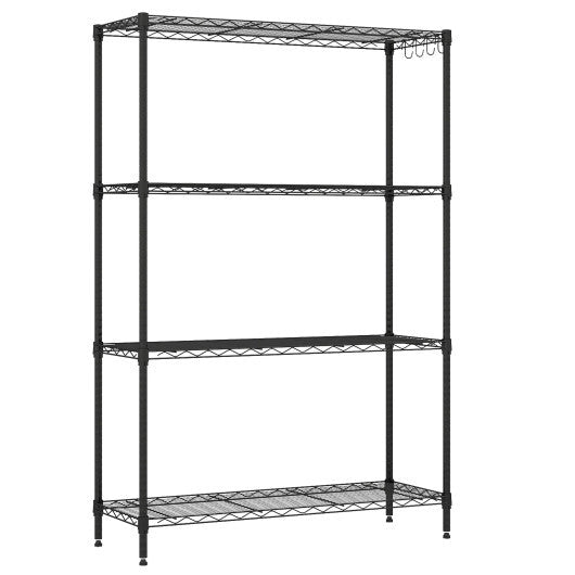 4-Tier Metal Storage Shelving Unit with V-Shaped Wire Rack and 1000 LBS Capacity-Black W2B