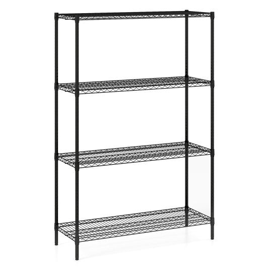 4-Tier Metal Storage Shelving Unit with V-Shaped Wire Rack-Black W2B