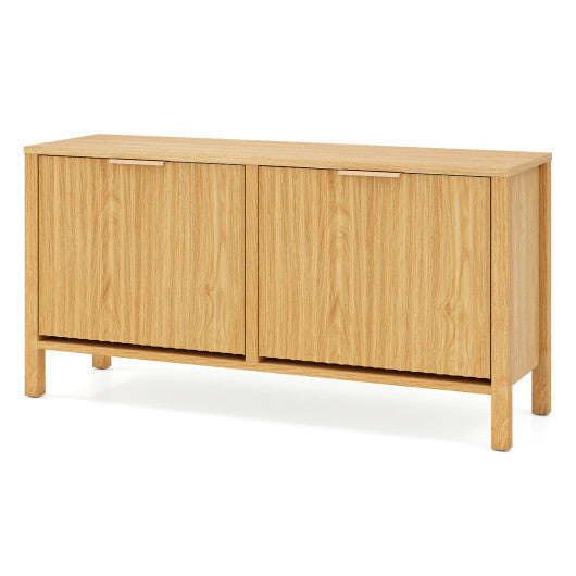 Shoe Storage Bench Narrow Wooden Entryway Bench with 2 Flip Drawers-White W2B
