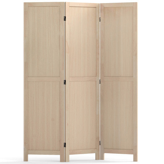 3 Panel Folding Room Divider for Home Office Bedroom Restaurant-Beige W2B