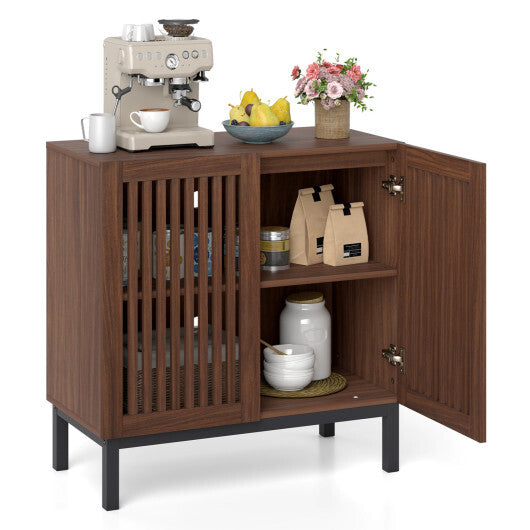 Buffet Cabinet with Storage 32" Wooden Sideboard Coffee Bar Station-Walnut W2B