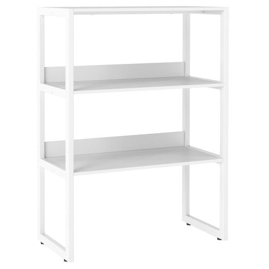 3-Tier Countertop Storage Hutch with Open Shelves-White W2B