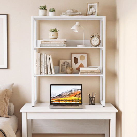 3-Tier Countertop Storage Hutch with Open Shelves-White W2B