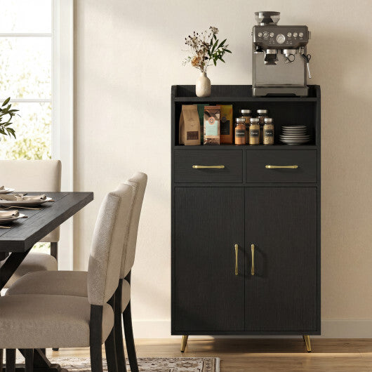 Bathroom Storage Cabinet Freestanding Floor Cabinet with 2 Drawers and 2 Doors-White W2B