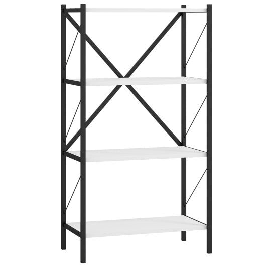 4-Tier Bookshelf with Heavy-Duty Metal Frame-Walnut W2B