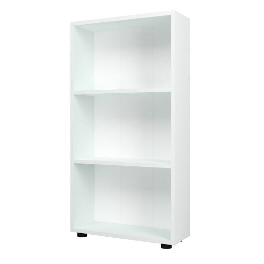 3-Tier Bookcase 42 inch Tall Book Shelf with Anti-Tipping Kit-White W2B