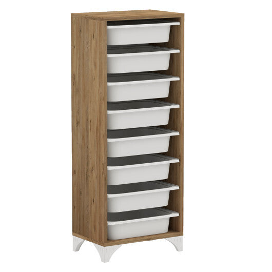 9-Tier Fruit and Vegetable Storage Rack Freestanding Wooden Pantry Organizer Cabinet W2B