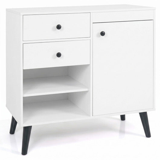 31" Sideboard Cabinet with 2 Open Compartments and 2 Drawers-Natrual W2B