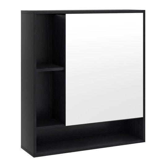 Wall Mounted  Bathroom Cabinet with Mirror Single Door-White W2B