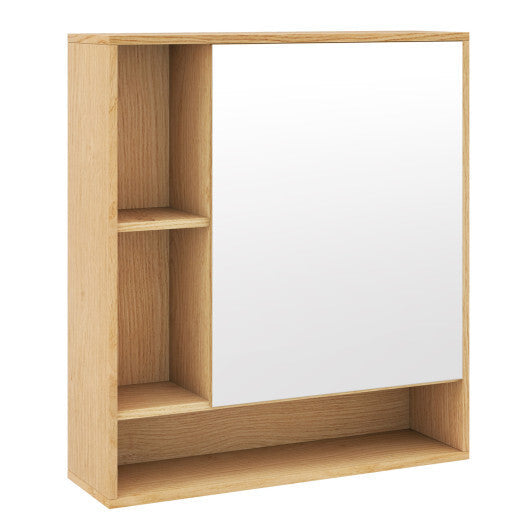 Wall Mounted  Bathroom Cabinet with Mirror Single Door-White W2B