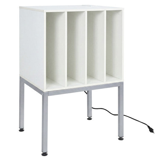 Turntable Record Player Stand with Power Outlets-Black W2B