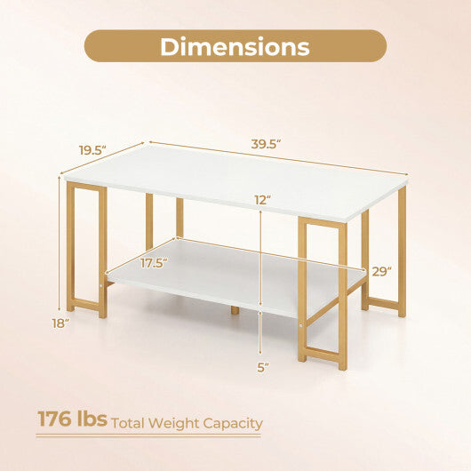 Modern Accent Table with Open Storage Shelf for Apartment and Lounge-White W2B