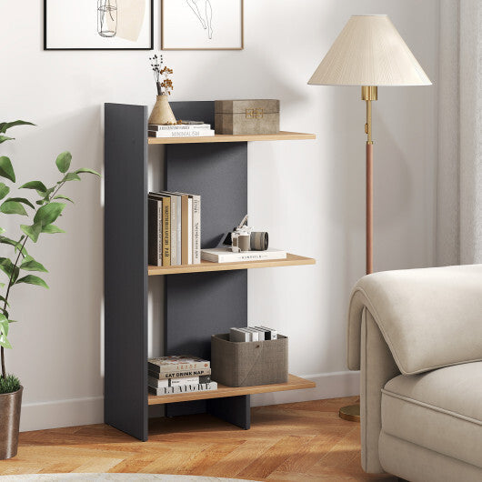 3 Tier Wooden Bookshelf with Anti-Tipping Kit-Oak W2B