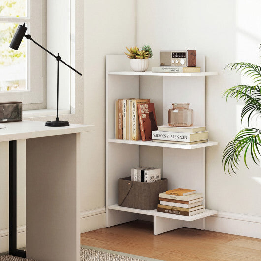 3 Tier Wooden Bookshelf with Anti-Tipping Kit-Oak W2B