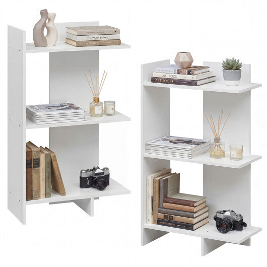 3 Tier Wooden Bookshelf with Anti-Tipping Kit-Oak W2B