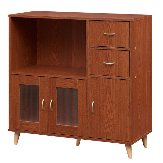 36 Inch Sideboard Buffet Cabinet with Open Compartment-Brown W2B