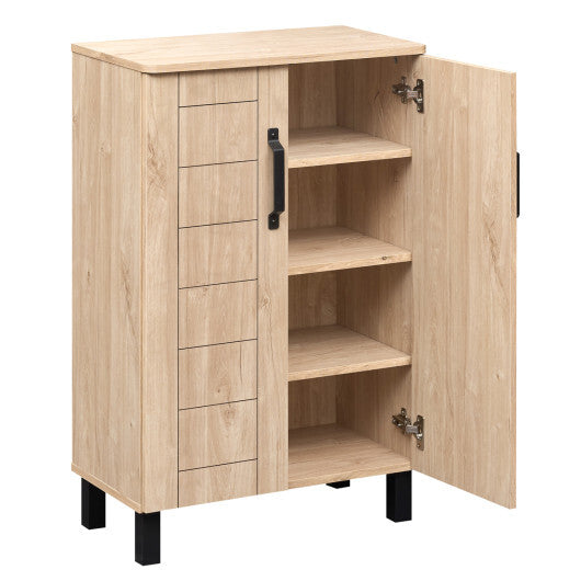 5-Tier Shoe Storage Cabinet Freestanding Wooden Shoe Rack Organizer-Brown W2B