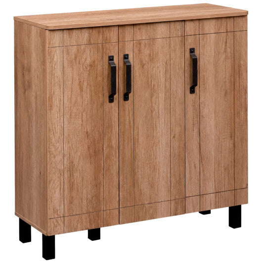 5-Tier Shoe Storage Cabinet Freestanding Shoe Rack Organizer-Oak W2B