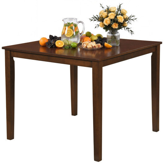 Farmhouse Dining Table for 4 People 35 Inches Square Kitchen Table-Walnut W2B