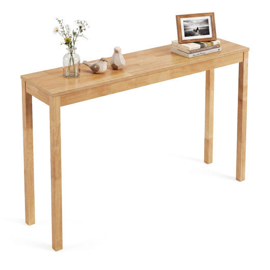 Wooden Console Table Modern Farmhouse Sofa Table with Thickened Top-Natural W2B