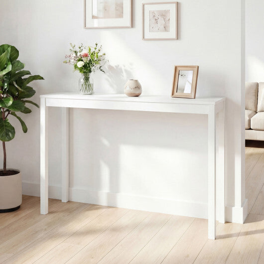 Wooden Console Table Modern Farmhouse Sofa Table with Thickened Top-Natural W2B