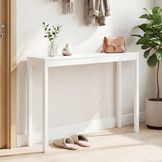 Wooden Console Table Modern Farmhouse Sofa Table with Thickened Top-Natural W2B