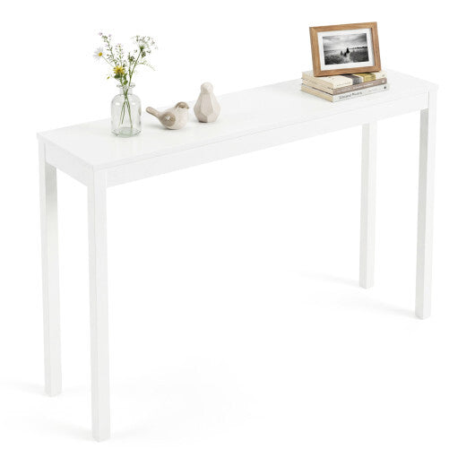 Wooden Console Table Modern Farmhouse Sofa Table with Thickened Top-Natural W2B