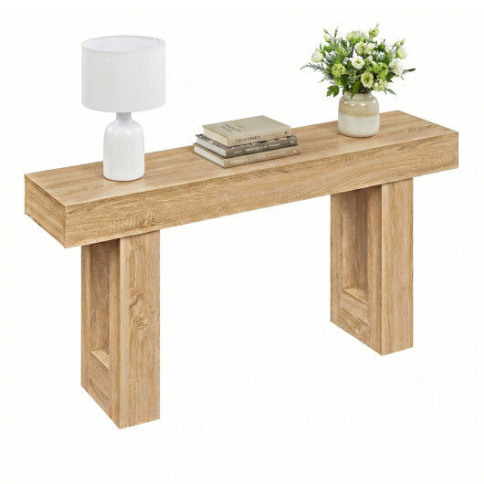 63 Inches Long Console Table Farmhouse Entryway Table with Storage-Natural W2B