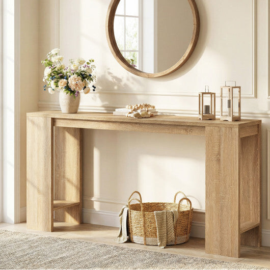 71 Inches Long Console Table with Storage for Hallway-Natural W2B