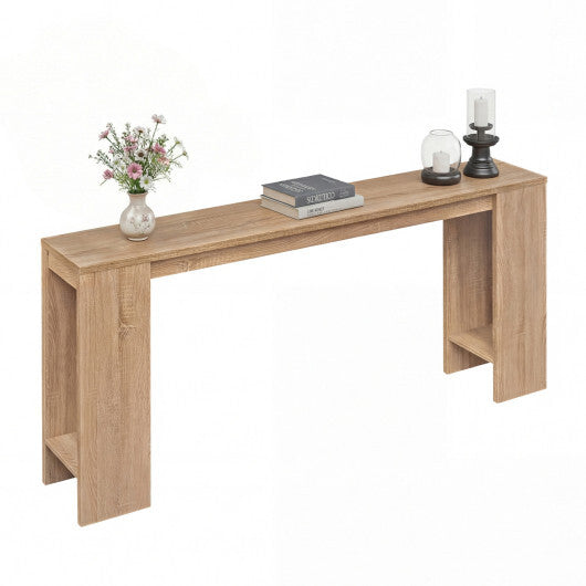 71 Inches Long Console Table with Storage for Hallway-Natural W2B