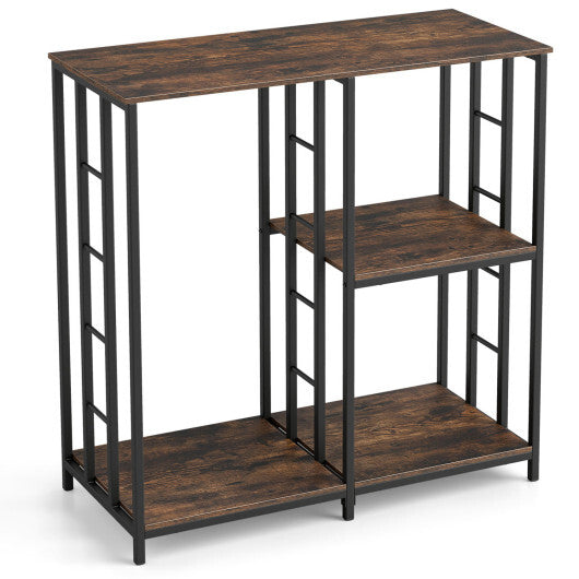 3-Tier Kitchen Baker's Rack with Open Shelves for Microwave and Oven-Rustic Brown W2B