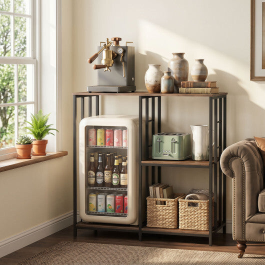 3-Tier Kitchen Baker's Rack with Open Shelves for Microwave and Oven-Rustic Brown W2B
