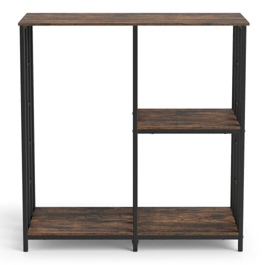 3-Tier Kitchen Baker's Rack with Open Shelves for Microwave and Oven-Rustic Brown W2B