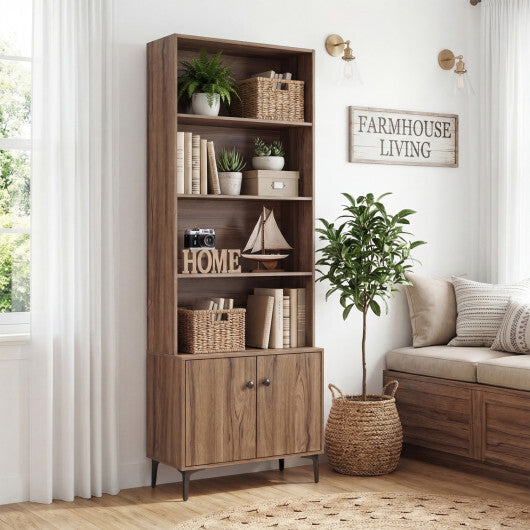 Giantex Bookshelf with Doors and 2 Anti-Tipping Kits for Home Office-White W2B