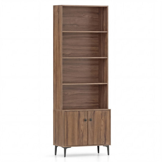 Giantex Bookshelf with Doors and 2 Anti-Tipping Kits for Home Office-White W2B