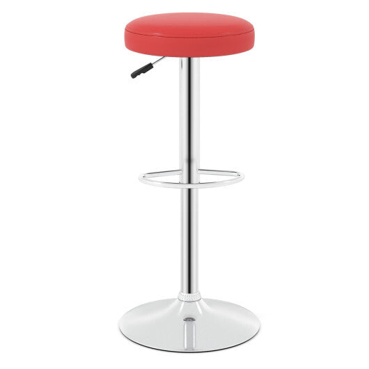 Set of 2 Height-adjustable Swivel Bar Stool with 360 Swivel bar stool-Red W2B