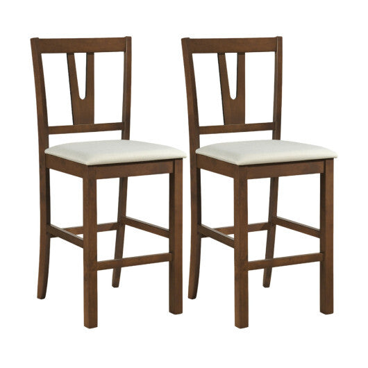 Counter Height Bar Stools with Contoured V-Back-Set of 2 W2B