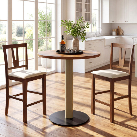 Counter Height Bar Stools with Contoured V-Back-Set of 2 W2B