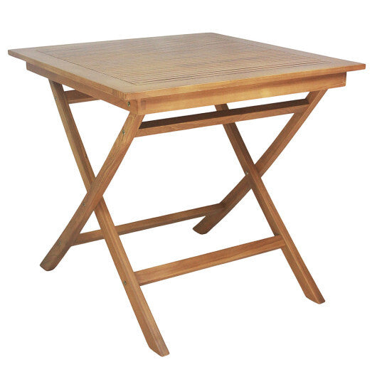 32-Inch Square Solid Teak Wood Patio Dining Table for 4 W2B